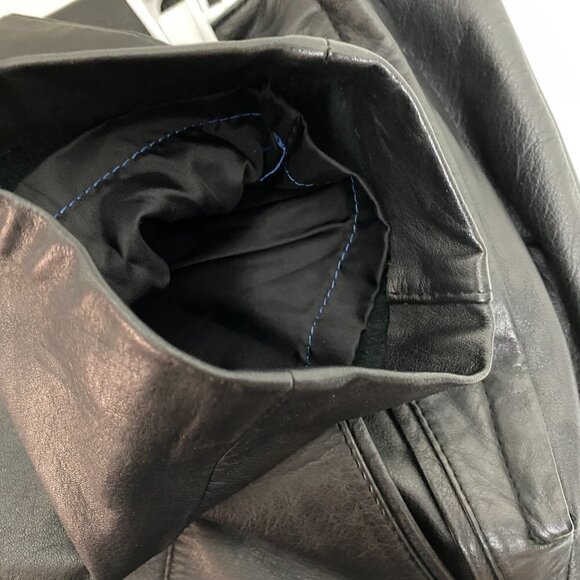 Vintage High Waisted Barrel Leg Black Leather Pants - Picture 8 of 10